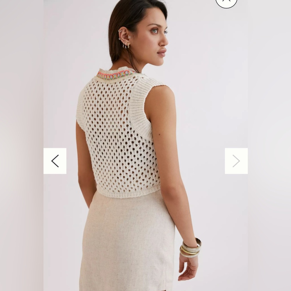 Anthropologie PILCRO size L Cropped Crochet Shrug - Picture 3 of 7